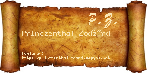 Princzenthal Zoárd névjegykártya